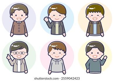 This is a set of different people who are happy.