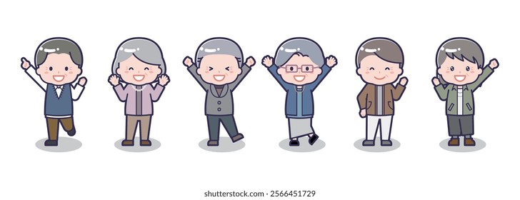 This is a set of different people who are happy.