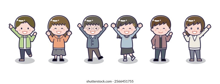 This is a set of different people who are happy.