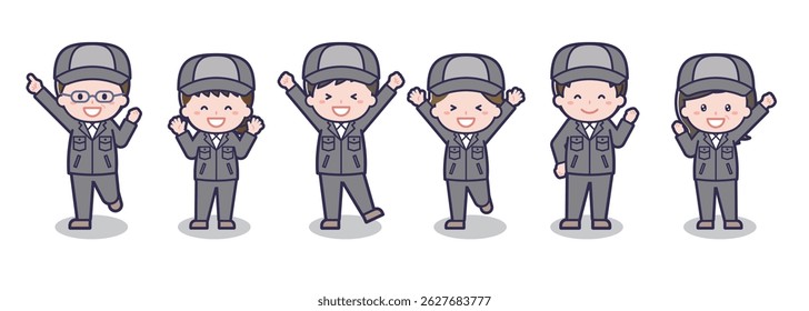 This is a set of different people who are happy.