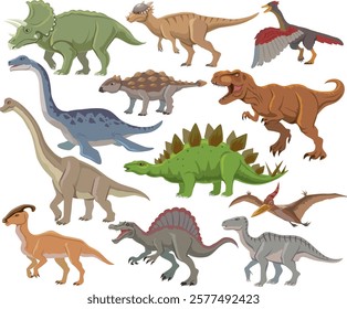 This is a set of dinosaur illustrations.