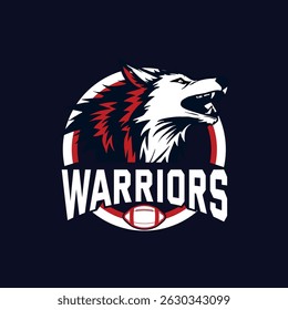  This set of dynamic sports logos features a fierce wolf as the central icon, symbolizing power, loyalty, and aggression. 