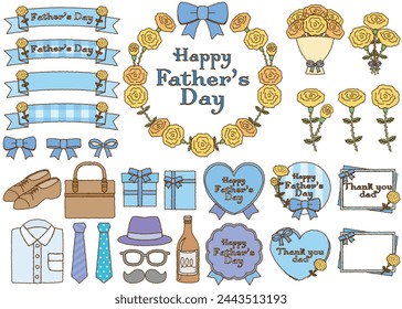 This is a set of father's day  hand drawn style illustrations.