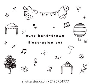 Dieses Set enthält bezaubernde, handgezeichnete Illustrationen, die perfekt für verschiedene Projekte geeignet sind.