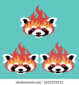 This set features a funny cartoon panda, a cute mammal bear, in a vector illustration design