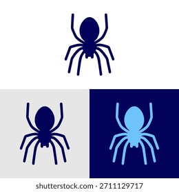 Este conjunto presenta iconos de araña renderizados en varios tonos de azul contra diferentes colores de fondo. Las ilustraciones representan arañas en un estilo limpio y gráfico, enfatizando su silueta. Estos Vectores, por su simplicidad, son aptos para una amplia gama de proyectos de diseño y aplicaciones comerciales.