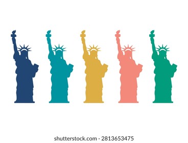 This set of five minimalist Statue of Liberty icons features a clean, stylized design in a vibrant, modern color palette. Perfect for travel-themed projects, New York City branding, patriotic designs, tourism marketing, or educational graphics, these vector icons offer a simple and effective way to represent this iconic American landmark in any creative composition.

#StatueOfLiberty #NYC #NewYorkLandmark #TravelDesign #MinimalistIcons #VectorGraphic #USAIcon #FreedomMonument #TourismDesign #VectorIllustration