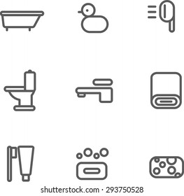 This is set of flat icon bathroom topic.Here you can find toothbrush,towel,duck,shower,soap,pan,bath,wc,set,picture,faucet,toilet,washbasin,toothpaste,sponge,rubber,closet,brushing
