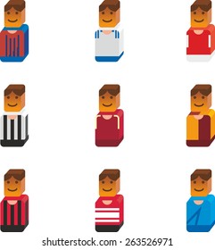 This is set of flat icon football player topic. There are 9 football player. You can use it for football info-graphics or for website of sport theme