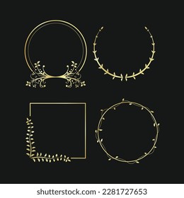 This is a set of floral golden frames.