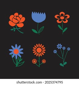 This Is A Set Of Flower Vectors.