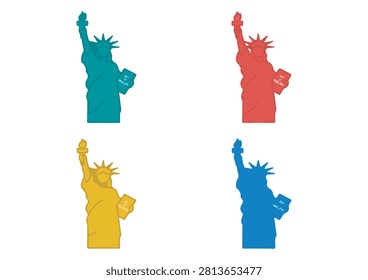 This set of four minimalist Statue of Liberty icons features a clean, stylized design in a vibrant, modern color palette. Perfect for travel-themed projects, New York City branding, patriotic designs, tourism marketing, or educational graphics, these vector icons offer a simple and effective way to represent this iconic American landmark in any creative composition.

#StatueOfLiberty #NYC #NewYorkLandmark #TravelDesign #MinimalistIcons #VectorGraphic #USAIcon #FreedomMonument #TourismDesign #VectorIllustration