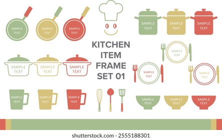 This is a set of frames featuring cooking utensils.