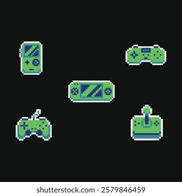 this is set of game controller icon in pixel art style ,this item good for presentations,stickers, icons, t shirt design,game asset,logo and project.	