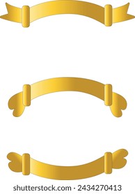 This is a set of golden ribbons. This may be used as a gift box ribbon, for flower or hair, in different banners. 