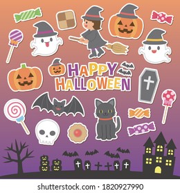 This is a set of halloween illustrations.