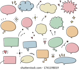 this is set of handwriting speech bubble. 