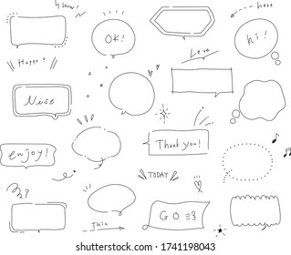 this is set of handwriting speech bubble. 