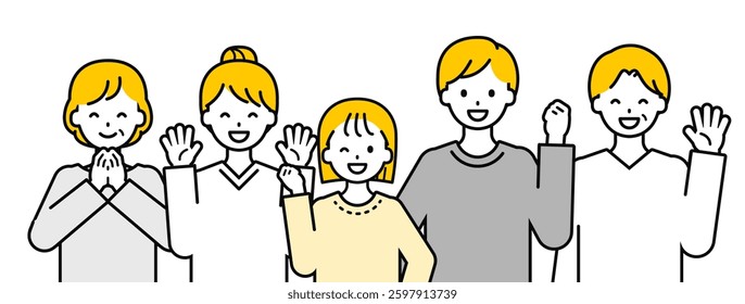 This is a set of happy “3 generations family” upper body poses.