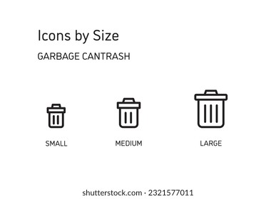 This set of icons is available in three sizes, large, medium, and small.