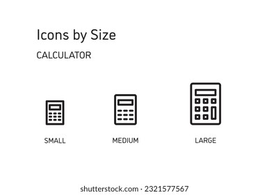 This set of icons is available in three sizes, large, medium, and small.