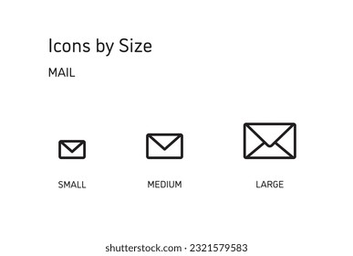 This set of icons is available in three sizes, large, medium, and small.