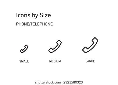 This set of icons is available in three sizes, large, medium, and small.