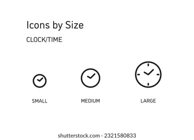This set of icons is available in three sizes, large, medium, and small.