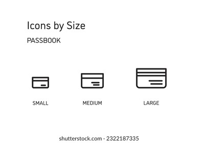 This set of icons is available in three sizes, large, medium, and small.