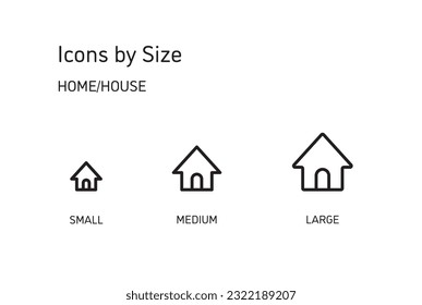 This set of icons is available in three sizes, large, medium, and small.