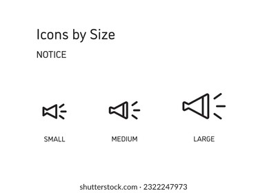 This set of icons is available in three sizes, large, medium, and small.