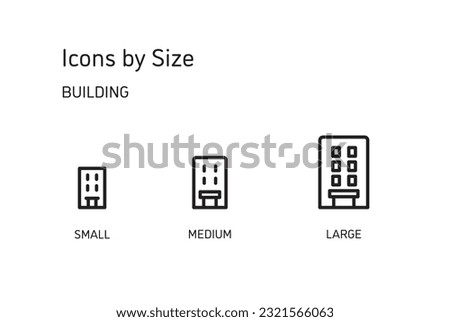 This set of icons is available in three sizes, large, medium, and small.