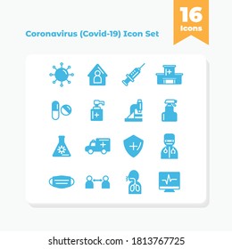 This is a set of icons with the corona virus theme, these icons can be used for companies, hospitals, smartphone apps, stickers, websites, brochures and posters.