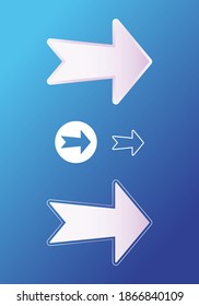 This is a set of icons with different arrow styles. Outline, round, volumetric and flat arrow symbols. Quality and stylish solution for website and label.