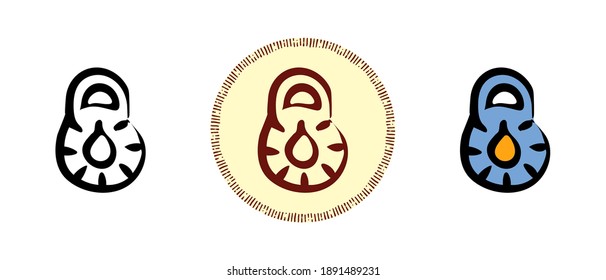 Este es un conjunto de iconos con un estilo diferente de candado con un código. Esquema, colores y símbolos retro de un candado con un código. Dibujo a mano libre, garabatos. Solución elegante para el sitio web y la etiqueta.