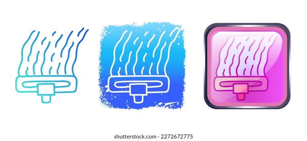 Este es un conjunto de iconos con un estilo de mop diferente. Símbolos de contorno, gradiente y mop volumétrico. Dibujo a mano libre. Solución elegante de sitios web.