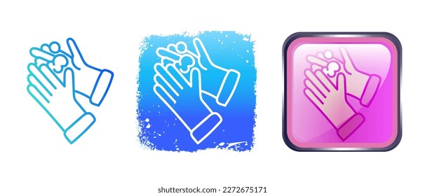 This is a set of icons with different style of gloves in the foam. Contour, gradient and volumetric glove symbols in foam. Stylish web site solution. 