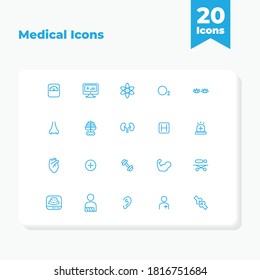 This is a set of icons with a medical theme, this icon can be used for companies, hospitals, for applications, websites, brochures, and posters.