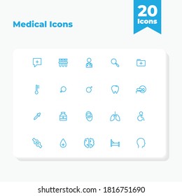 This is a set of icons with a medical theme, this icon can be used for companies, hospitals, for applications, websites, brochures, and posters.