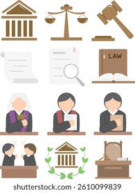 This is a set of icons that can be used for court-related designs.