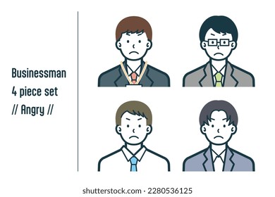 This is a set of illustrations of Angry businessmen.