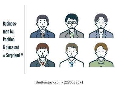 This is a set of illustrations of businessmen by Surprised position.