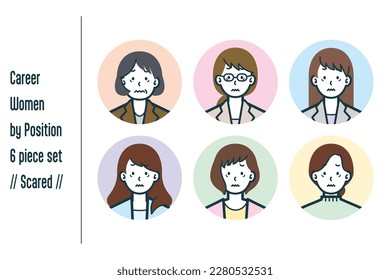 This is a set of illustrations of career women for each Scared position.