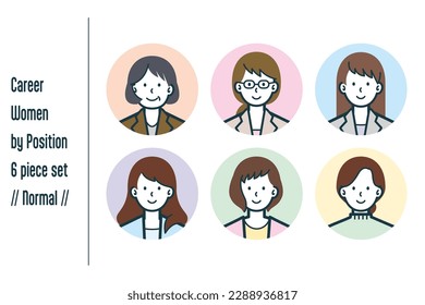 This is a set of illustrations of career women for each normal position.