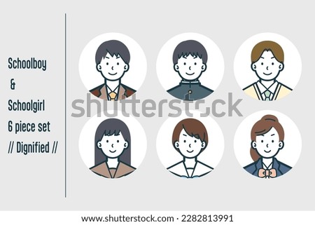 This is a set of illustrations of dignified male and female students.