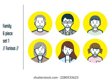 This is a set of illustrations of a Furious three-generation family.
