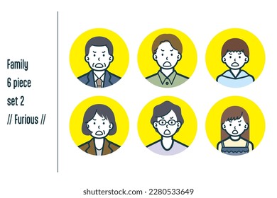 This is a set of illustrations of a Furious three-generation family.