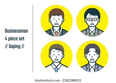 This is a set of illustrations of Gaping businessmen.