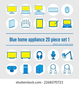 This is a set of illustrations of household appliances.
