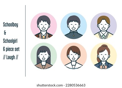 This is a set of illustrations of Laugh male and female students.